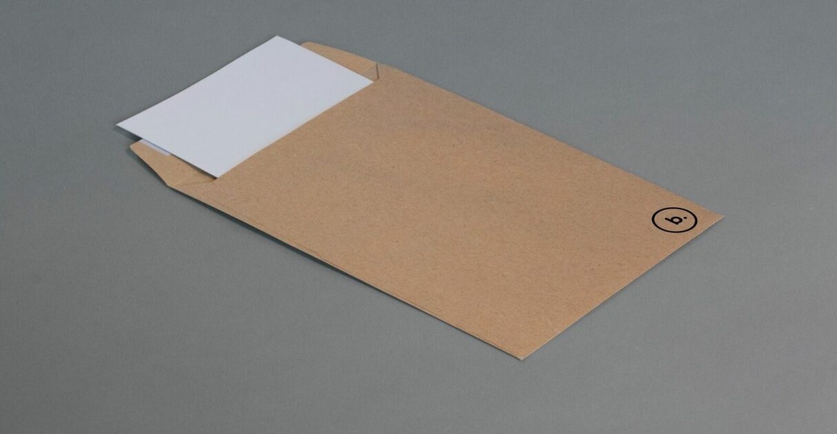 brown envelope on gray surface